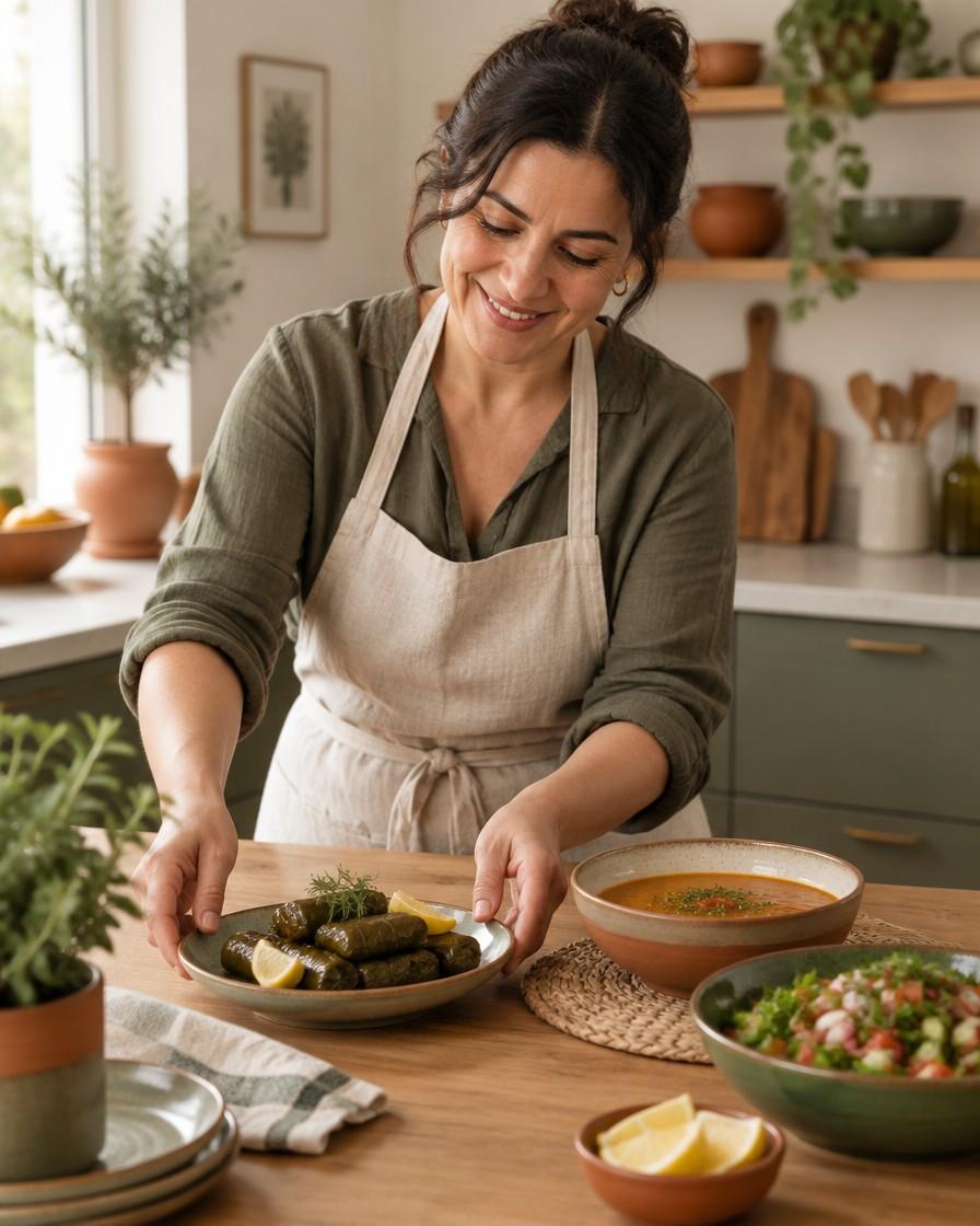 Ev mutfağında yemek hazırlayan bir aşçı