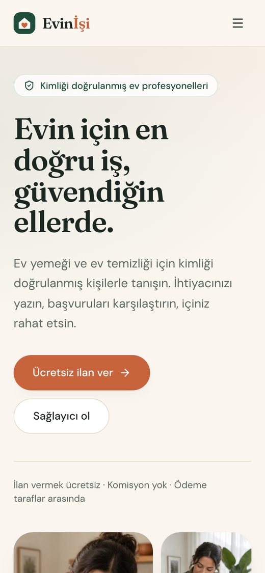 Ana sayfa, telefon görünümü